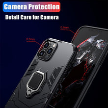 Load image into Gallery viewer, Anti Shock Case For iPhone 11 12 13 14 Pro XR Xs Max X 8 7 6 Plus 5S Magnet Armor Case Cover For iPhone Bumper Back Cover Case Full Protection with Ring Holder &amp; in-Built Kickstand 360 Degree Protection
