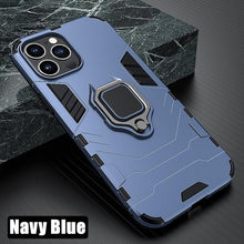Load image into Gallery viewer, Anti Shock Case For iPhone 11 12 13 14 Pro XR Xs Max X 8 7 6 Plus 5S Magnet Armor Case Cover For iPhone Bumper Back Cover Case Full Protection with Ring Holder &amp; in-Built Kickstand 360 Degree Protection

