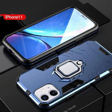 Load image into Gallery viewer, Anti Shock Case For iPhone 11 12 13 14 Pro XR Xs Max X 8 7 6 Plus 5S Magnet Armor Case Cover For iPhone Bumper Back Cover Case Full Protection with Ring Holder &amp; in-Built Kickstand 360 Degree Protection
