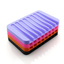 Load image into Gallery viewer, Anti-Skidding Home Improvement Silicone Flexible Bathroom Fixtures Bathroom Hardware Tray Soap Dish for Shower Waterfall Soap Holder Soap Tray Soap Saver Drainer Flexible Silicone For Shower Bathroom Kitchen Counter Top Keep Soap Bars Dry Clean Easy Clean
