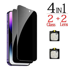 Load image into Gallery viewer, Anti-Spy Glass For iPhone 16 15 14 13 Pro Max Privacy Screen Protectors &amp; Camera Protection Film For iPhone15 12 11 Pro mica
