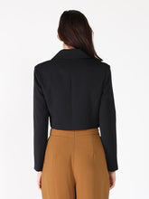 Load image into Gallery viewer, Applique Bow Front Button Open Crop Jacket
