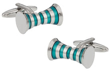 Load image into Gallery viewer, Aqua Blue Rollers Cufflinks
