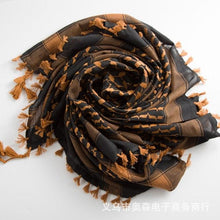 Load image into Gallery viewer, Arab Scarf Shawl Keffiyeh Wrap Shemagh Scarf Mask Cycling Shawl Neck Cover Man Woman Hiking Sunshade Head Wrap Men Scarf Shawl Wrap Pattern of Arab Shemagh Keffiyeh Men Arab Kufiyah Keffiyeh Arabic Muslim Head Wrap
