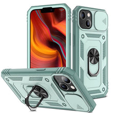 Load image into Gallery viewer, Armor Shockproof Phone Case For iPhone 13 12 11 Pro Max X XR XS Max 11 13 Pro Magnetic Ring Stand Holder Back Cover Slide Camera Cover &amp; Kickstand Built-in 360° Rotate Ring Stand Magnetic Cover Case
