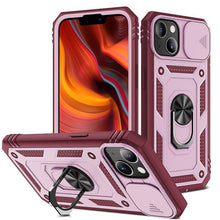 Load image into Gallery viewer, Armor Shockproof Phone Case For iPhone 13 12 11 Pro Max X XR XS Max 11 13 Pro Magnetic Ring Stand Holder Back Cover Slide Camera Cover &amp; Kickstand Built-in 360° Rotate Ring Stand Magnetic Cover Case

