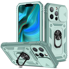 Load image into Gallery viewer, Armor Shockproof Phone Case For iPhone 13 12 11 Pro Max X XR XS Max 11 13 Pro Magnetic Ring Stand Holder Back Cover Slide Camera Cover &amp; Kickstand Built-in 360° Rotate Ring Stand Magnetic Cover Case
