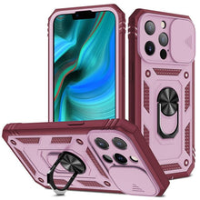 Load image into Gallery viewer, Armor Shockproof Phone Case For iPhone 13 12 11 Pro Max X XR XS Max 11 13 Pro Magnetic Ring Stand Holder Back Cover Slide Camera Cover &amp; Kickstand Built-in 360° Rotate Ring Stand Magnetic Cover Case
