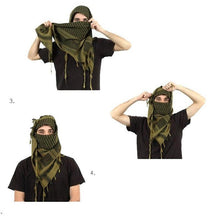 Load image into Gallery viewer, Army Military Tactical Keffiyeh Shemagh Arab Scarf Shawl Neck Cover Head Wrap Cotton Winter Scarves Military Shemagh Army Desert Keffiyeh Arab Scarf Shawl Neck Cover Head Wrap Scarf Military Shemagh Tactical Desert Keffiyeh Head Neck
