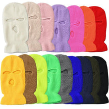 Load image into Gallery viewer, Army Tactical Mask 3 Hole Full Face Mask Ski Mask Winter Cap Balaclava Motorbike Motorcycle Helmet Full Helmet Neck Gaiter, Winter Balaclava Warm Knit Beanie for Outdoor Sports Outdoor Full Face Cover Thermal Ski Mask
