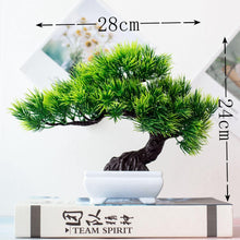 Load image into Gallery viewer, Artificial Bonsai Tree 24x28cm Artificial Green  Plastic Small Tree Pot  Potted Ornaments Home Garden Desktop Decoration Home Decor
