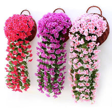 Load image into Gallery viewer, Artificial Flower Wisteria Basket Wall Hanging Flower Party Decoration Simulation For Valentine's Day Wedding Birthdays Hanging Basket Lifelike Garland for Home Wedding Garden/Yard String Floral Decoration
