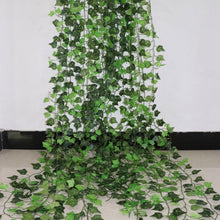 Load image into Gallery viewer, Artificial Ivy Leaf Garland Fake Leaves Hanging Vines  For Home Decor Creeper Green Ivy Artificial Ivy Garland Greenery Hanging Plant Vine for Wedding Wall Party Room Astethic Stuff Decor 100pcs Leaf 1 piece 2.4M
