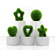 Load image into Gallery viewer, Artificial Lawn Simulation Grass Pile Simulation Flocking Love Star Bonsai Fake Flower Grass Ball For Home Decorations Ornaments Gifts
