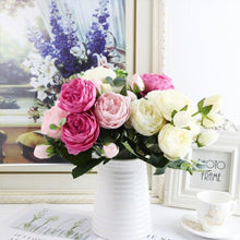Load image into Gallery viewer, Artificial Roses Flowers Bundle Of Beautiful Silk Peony Bouquet For Home Wedding Party Scrapbook Decoration Accessories         Artificial Rose Flowers Bouquet Silk Flowers Rose for Home Bridal Wedding Party Festival Decor
