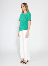Load image into Gallery viewer, Asymmetrical neck ruched detail solid top

