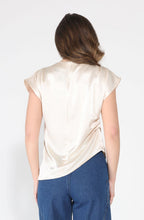 Load image into Gallery viewer, Asymmetrical side pleats short sleeve top
