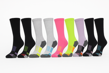 Load image into Gallery viewer, Athletic Long Socks 6 Pair Sizes 9-11 Gel Cushion, Compression 5-10 Women&#39;s
