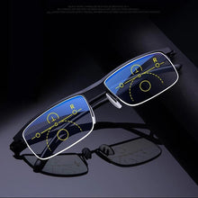 Load image into Gallery viewer, Attractive Metal Frame Sunglasses Style Intelligent Multifocal Progressive Reading Glasses and  Men Women Dual-use Anti-Blue Light Automatic Adjustment Eyewear
