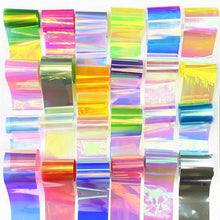 Load image into Gallery viewer, Aurora Nails Glass Foil Film Sticker Cellophane Paper Korean Nail Trend Design Ice Cube Manicure Accessories Heart Nail Art Stickers Glitter Decals Decoration Stickers Glitter Decals Love Nail Sequins Laser Heart Nail Supplies Sparkle Nail
