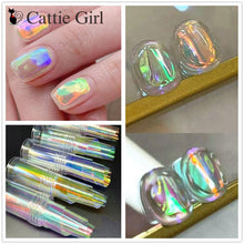 Load image into Gallery viewer, Aurora Nails Glass Foil Film Sticker Cellophane Paper Korean Nail Trend Design Ice Cube Manicure Accessories Heart Nail Art Stickers Glitter Decals Decoration Stickers Glitter Decals Love Nail Sequins Laser Heart Nail Supplies Sparkle Nail
