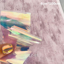 Load image into Gallery viewer, Aurora Nails Glass Foil Film Sticker Cellophane Paper Korean Nail Trend Design Ice Cube Manicure Accessories Heart Nail Art Stickers Glitter Decals Decoration Stickers Glitter Decals Love Nail Sequins Laser Heart Nail Supplies Sparkle Nail
