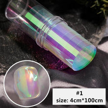 Load image into Gallery viewer, Aurora Nails Glass Foil Film Sticker Cellophane Paper Korean Nail Trend Design Ice Cube Manicure Accessories Heart Nail Art Stickers Glitter Decals Decoration Stickers Glitter Decals Love Nail Sequins Laser Heart Nail Supplies Sparkle Nail
