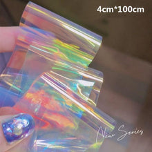 Load image into Gallery viewer, Aurora Nails Glass Foil Film Sticker Cellophane Paper Korean Nail Trend Design Ice Cube Manicure Accessories Heart Nail Art Stickers Glitter Decals Decoration Stickers Glitter Decals Love Nail Sequins Laser Heart Nail Supplies Sparkle Nail
