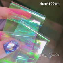 Load image into Gallery viewer, Aurora Nails Glass Foil Film Sticker Cellophane Paper Korean Nail Trend Design Ice Cube Manicure Accessories Heart Nail Art Stickers Glitter Decals Decoration Stickers Glitter Decals Love Nail Sequins Laser Heart Nail Supplies Sparkle Nail
