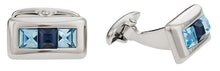 Load image into Gallery viewer, Austrian Crystal Cufflinks in Blue
