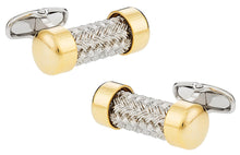 Load image into Gallery viewer, Austrian Gold Cap Pipe Cufflinks

