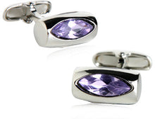 Load image into Gallery viewer, Austrian Purple Glass Vault Cufflinks

