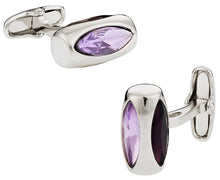 Load image into Gallery viewer, Austrian Purple Glass Vault Cufflinks
