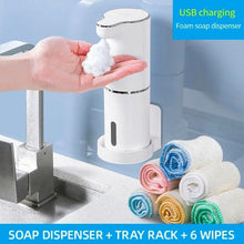 Load image into Gallery viewer, Automatic Foam Soap Dispensers Bathroom Smart Washing Hand Machine With USB Charging White High Quality Material  Automatic Touchless Soap Dispenser Rechargeable Foaming Soap Dispense With Adjustable Volume Suitable For Bathroom Office Hotel
