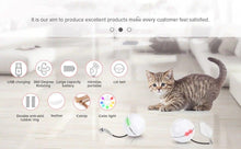 Load image into Gallery viewer, Automatic Smart Cat Toys Ball Interactive Catnip USB Rechargeable Self Rotating Colorful Led Feather Bells Toys for Cats Kitten Build-in Spinning Led Light Stimulate Hunting Instinct

