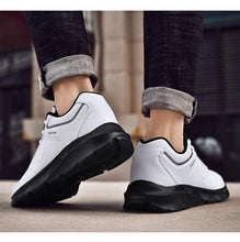Load image into Gallery viewer, Autumn Mens Fashion White Sneakers Light Sport Shoes Black Leather Running Spring Winter Warm Soft Shoes Athletic Road Running Casual Lace Up Comfort Sports Fashion Sneakers
