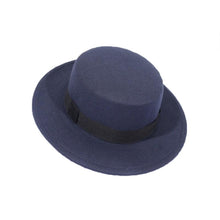 Load image into Gallery viewer, Autumn Winter Polyester Flat Top Hat For Women's Luxury Wide Fedora Hat Jazz Cap Classic Wide Hat Women Comfortable Elegant Hat For Summer Classic Design
