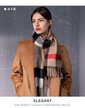 Load image into Gallery viewer, Autumn Winter Super Soft Hijab Classic Cashmere Tartan Lightweight Pure Wool Plaid Scarf Women's Shawls Elegant Thickened To Keep Warm For Women
