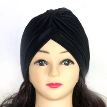 Load image into Gallery viewer, Autumn Winter Warm Headwear Soft Shine Silver Gold Lightweight Knot Twist Turban Headbands Cap Casual Streetwear Hats For Women
