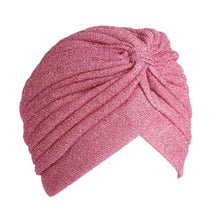 Load image into Gallery viewer, Autumn Winter Warm Headwear Soft Shine Silver Gold Lightweight Knot Twist Turban Headbands Cap Casual Streetwear Hats For Women
