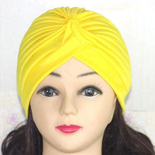 Load image into Gallery viewer, Autumn Winter Warm Headwear Soft Shine Silver Gold Lightweight Knot Twist Turban Headbands Cap Casual Streetwear Hats For Women
