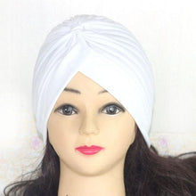 Load image into Gallery viewer, Autumn Winter Warm Headwear Soft Shine Silver Gold Lightweight Knot Twist Turban Headbands Cap Casual Streetwear Hats For Women
