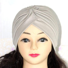 Load image into Gallery viewer, Autumn Winter Warm Headwear Soft Shine Silver Gold Lightweight Knot Twist Turban Headbands Cap Casual Streetwear Hats For Women
