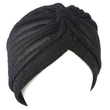 Load image into Gallery viewer, Autumn Winter Warm Headwear Soft Shine Silver Gold Lightweight Knot Twist Turban Headbands Cap Casual Streetwear Hats For Women
