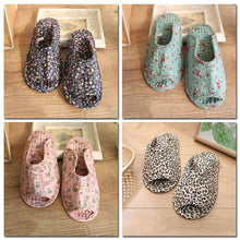 Load image into Gallery viewer, Autumn Winter Women Indoor Slippers Vintage Floral Home Bedroom Slippers Soft Cotton Toe Sole Slippers Women Summer Plaid Slip On House Shoes Non Slip Bedroom Slippers
