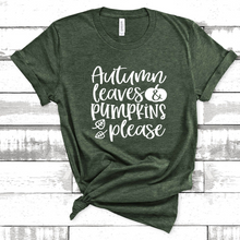 Load image into Gallery viewer, Autumn Leaves and Pumpkins Please Tee
