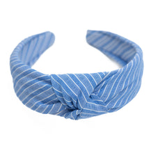 Load image into Gallery viewer, Azure Stripe Knotted Headband
