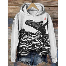 Load image into Gallery viewer, Women’s Printed Hooded Long Sleeve Pullover Sweatshirt

