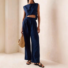 Load image into Gallery viewer, Women's Crew-Neck Loose Casual Two-Piece Set – Breathable T-Shirt &amp; Pants
