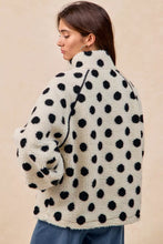 Load image into Gallery viewer, BiBi Polka Dot Sherpa Half Zip Up Top with Side Pocket
